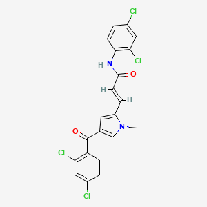 molecular formula C21H14Cl4N2O2 B3035950 (E)-3-[4-(2,4-dichlorobenzoyl)-1-methylpyrrol-2-yl]-N-(2,4-dichlorophenyl)prop-2-enamide CAS No. 338785-83-4