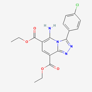 molecular formula C18H17ClN4O4 B3035956 Diethyl 5-amino-3-(4-chlorophenyl)[1,2,4]triazolo[4,3-a]pyridine-6,8-dicarboxylate CAS No. 338791-46-1