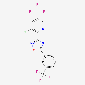 molecular formula C15H6ClF6N3O B3035958 3-氯-5-(三氟甲基)-2-{5-[3-(三氟甲基)苯基]-1,2,4-恶二唑-3-基}吡啶 CAS No. 338791-61-0