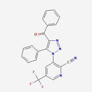 molecular formula C22H12F3N5O B3035959 3-(4-benzoyl-5-phenyl-1H-1,2,3-triazol-1-yl)-5-(trifluoromethyl)-2-pyridinecarbonitrile CAS No. 338791-65-4
