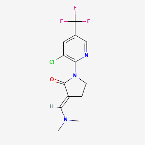 molecular formula C13H13ClF3N3O B3035963 (3E)-1-[3-chloro-5-(trifluoromethyl)pyridin-2-yl]-3-(dimethylaminomethylidene)pyrrolidin-2-one CAS No. 338791-79-0