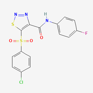5-[(4-chlorophenyl)sulfonyl]-N-(4-fluorophenyl)-1,2,3-thiadiazole-4-carboxamide
