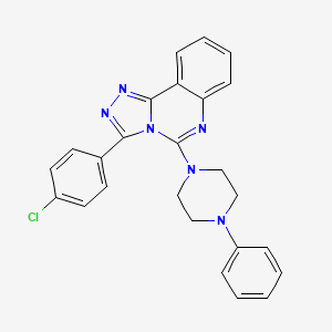 molecular formula C25H21ClN6 B3035976 3-(4-Chlorophenyl)-5-(4-phenylpiperazino)[1,2,4]triazolo[4,3-c]quinazoline CAS No. 338793-00-3