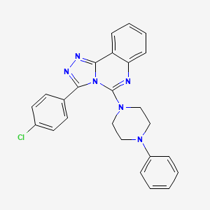 molecular formula C25H21ClN6 B3035976 3-(4-氯苯基)-5-(4-苯基哌嗪)-[1,2,4]三唑并[4,3-c]喹唑啉 CAS No. 338793-00-3