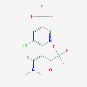 molecular formula C12H9ClF6N2O B3035979 (Z)-3-[3-chloro-5-(trifluoromethyl)pyridin-2-yl]-4-(dimethylamino)-1,1,1-trifluorobut-3-en-2-one CAS No. 338793-12-7