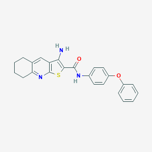 molecular formula C24H21N3O2S B303598 3-amino-N-(4-phenoxyphenyl)-5,6,7,8-tetrahydrothieno[2,3-b]quinoline-2-carboxamide 
