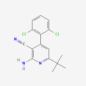 molecular formula C16H15Cl2N3 B3035987 2-Amino-6-(tert-butyl)-4-(2,6-dichlorophenyl)nicotinonitrile CAS No. 338793-81-0