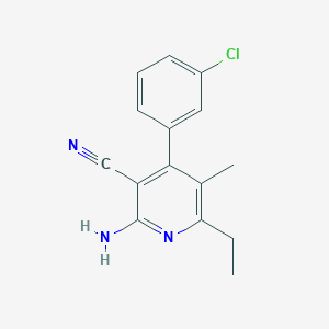2-Amino-4-(3-chlorophenyl)-6-ethyl-5-methylnicotinonitrile