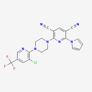 2-[4-[3-Chloro-5-(trifluoromethyl)pyridin-2-yl]piperazin-1-yl]-6-pyrrol-1-ylpyridine-3,5-dicarbonitrile
