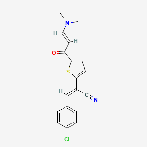 (E)-3-(4-chlorophenyl)-2-[5-[(E)-3-(dimethylamino)prop-2-enoyl]thiophen-2-yl]prop-2-enenitrile