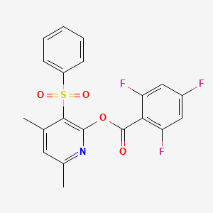 4,6-Dimethyl-3-(phenylsulfonyl)-2-pyridinyl 2,4,6-trifluorobenzenecarboxylate
