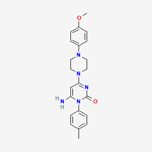 6-Amino-4-(4-(4-methoxyphenyl)piperazino)-1-(4-methylphenyl)-2(1H)-pyrimidinone