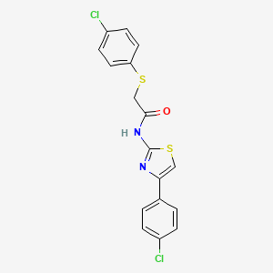 2-(4-chlorophenyl)sulfanyl-N-[4-(4-chlorophenyl)-1,3-thiazol-2-yl]acetamide