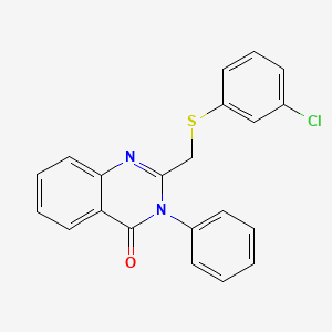 2-{[(3-Chlorophenyl)sulfanyl]methyl}-3-phenyl-3,4-dihydroquinazolin-4-one