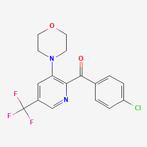 molecular formula C17H14ClF3N2O2 B3036039 (4-氯苯基)[3-吗啉-5-(三氟甲基)-2-吡啶基]甲酮 CAS No. 338959-91-4