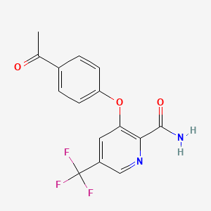 3-(4-Acetylphenoxy)-5-(trifluoromethyl)pyridine-2-carboxamide