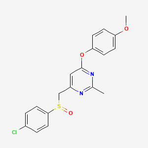molecular formula C19H17ClN2O3S B3036043 4-氯苯基[6-(4-甲氧基苯氧基)-2-甲基-4-嘧啶基]甲基亚砜 CAS No. 338960-28-4