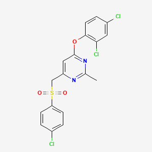 4-(((4-Chlorophenyl)sulfonyl)methyl)-6-(2,4-dichlorophenoxy)-2-methylpyrimidine