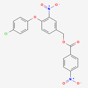 [4-(4-Chlorophenoxy)-3-nitrophenyl]methyl 4-nitrobenzoate
