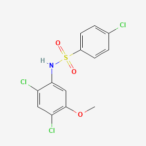 molecular formula C13H10Cl3NO3S B3036053 4-氯-N-(2,4-二氯-5-甲氧基苯基)苯磺酰胺 CAS No. 338961-06-1