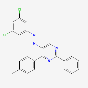 molecular formula C23H16Cl2N4 B3036060 5-[2-(3,5-Dichlorophenyl)diazenyl]-4-(4-methylphenyl)-2-phenylpyrimidine CAS No. 338962-06-4