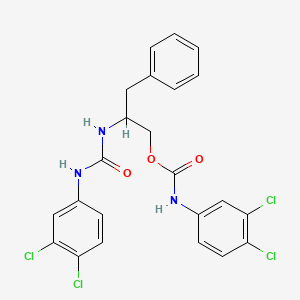 molecular formula C23H19Cl4N3O3 B3036063 2-{[(3,4-dichloroanilino)carbonyl]amino}-3-phenylpropyl N-(3,4-dichlorophenyl)carbamate CAS No. 338963-06-7