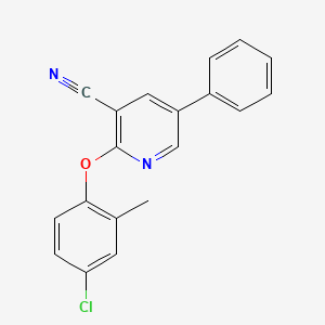 molecular formula C19H13ClN2O B3036067 2-(4-Chloro-2-methylphenoxy)-5-phenylnicotinonitrile CAS No. 338964-09-3
