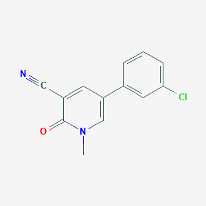 molecular formula C13H9ClN2O B3036068 5-(3-Chlorophenyl)-1-methyl-2-oxo-1,2-dihydro-3-pyridinecarbonitrile CAS No. 338964-11-7