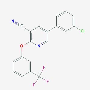 molecular formula C19H10ClF3N2O B3036069 5-(3-Chlorophenyl)-2-[3-(trifluoromethyl)phenoxy]nicotinonitrile CAS No. 338964-19-5