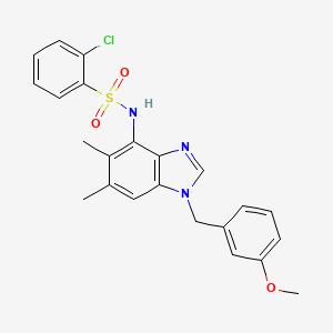 2-chloro-N-[1-(3-methoxybenzyl)-5,6-dimethyl-1H-1,3-benzimidazol-4-yl]benzenesulfonamide