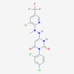 6-[2-[3-chloro-5-(trifluoromethyl)pyridin-2-yl]-2-methylhydrazinyl]-3-(2,4-dichlorophenyl)-1H-pyrimidine-2,4-dione
