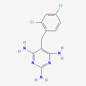 molecular formula C11H11Cl2N5 B3036075 5-[(2,4-Dichlorophenyl)methyl]pyrimidine-2,4,6-triamine CAS No. 338965-10-9