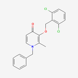 molecular formula C20H17Cl2NO2 B3036077 1-Benzyl-3-((2,6-dichlorobenzyl)oxy)-2-methyl-4(1H)-pyridinone CAS No. 338965-18-7