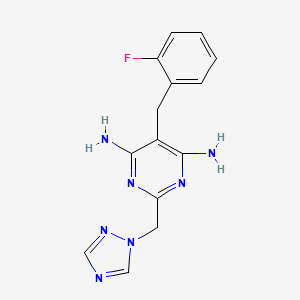 6-amino-5-(2-fluorobenzyl)-2-(1H-1,2,4-triazol-1-ylmethyl)-4-pyrimidinylamine