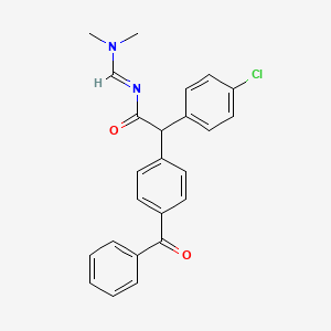 molecular formula C24H21ClN2O2 B3036080 2-(4-苯甲酰苯基)-2-(4-氯苯基)-N-(二甲氨基亚甲基)乙酰胺 CAS No. 338965-39-2