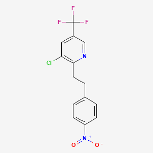 molecular formula C14H10ClF3N2O2 B3036081 3-Chloro-2-[2-(4-nitrophenyl)ethyl]-5-(trifluoromethyl)pyridine CAS No. 338965-47-2