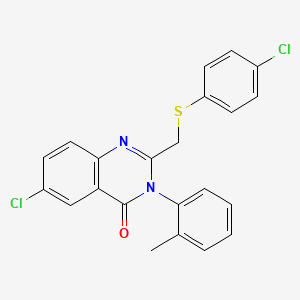 6-Chloro-2-[(4-chlorophenyl)sulfanylmethyl]-3-(2-methylphenyl)quinazolin-4-one