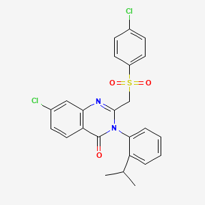 7-chloro-2-{[(4-chlorophenyl)sulfonyl]methyl}-3-(2-isopropylphenyl)-4(3H)-quinazolinone