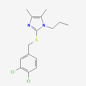 molecular formula C15H18Cl2N2S B3036085 2-[(3,4-dichlorobenzyl)sulfanyl]-4,5-dimethyl-1-propyl-1H-imidazole CAS No. 338965-96-1
