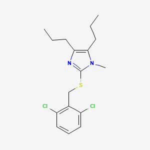 molecular formula C17H22Cl2N2S B3036089 2-[(2,6-dichlorobenzyl)sulfanyl]-1-methyl-4,5-dipropyl-1H-imidazole CAS No. 338966-12-4