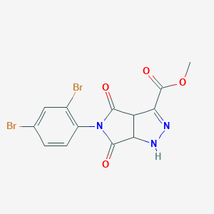 molecular formula C13H9Br2N3O4 B303609 Methyl 5-(2,4-dibromophenyl)-4,6-dioxo-1,3a,4,5,6,6a-hexahydropyrrolo[3,4-c]pyrazole-3-carboxylate 
