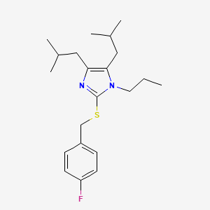 molecular formula C21H31FN2S B3036090 4,5-diisobutyl-1-propyl-1H-imidazol-2-yl 4-fluorobenzyl sulfide CAS No. 338966-18-0