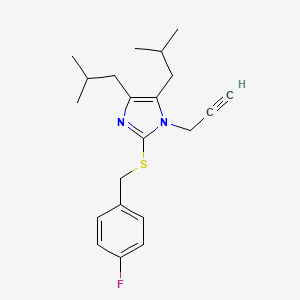 molecular formula C21H27FN2S B3036091 4,5-二异丁基-1-(2-丙炔基)-1H-咪唑-2-基 4-氟苄基硫醚 CAS No. 338966-19-1