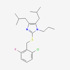 2-[(2-chloro-6-fluorobenzyl)sulfanyl]-4,5-diisobutyl-1-propyl-1H-imidazole