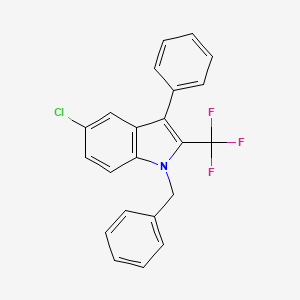 molecular formula C22H15ClF3N B3036093 1-苄基-5-氯-3-苯基-2-(三氟甲基)-1H-吲哚 CAS No. 338966-37-3