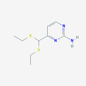 molecular formula C9H15N3S2 B3036107 4-[Bis(ethylsulfanyl)methyl]pyrimidin-2-amine CAS No. 338975-33-0