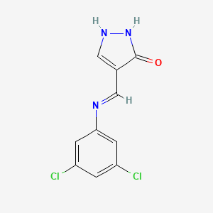 molecular formula C10H7Cl2N3O B3036108 4-[(3,5-dichloroanilino)methylene]-2,4-dihydro-3H-pyrazol-3-one CAS No. 338975-42-1