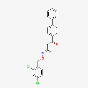 molecular formula C22H17Cl2NO2 B3036114 (3E)-3-[(2,4-Dichlorophenyl)methoxyimino]-1-(4-phenylphenyl)propan-1-one CAS No. 338976-53-7