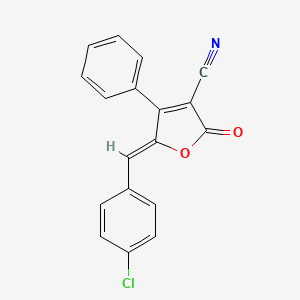 molecular formula C18H10ClNO2 B3036117 (5Z)-5-[(4-chlorophenyl)methylidene]-2-oxo-4-phenylfuran-3-carbonitrile CAS No. 338976-86-6