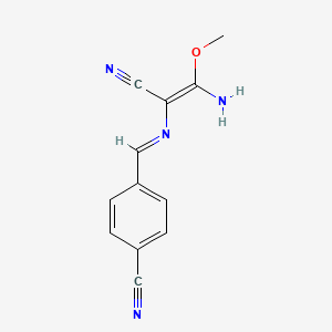 molecular formula C12H10N4O B3036119 4-[[(E)-2-氨基-1-氰基-2-甲氧基乙烯基]亚氨基甲基]苯甲腈 CAS No. 338977-03-0